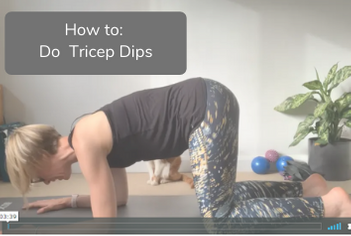 Shows how to do tricep dips