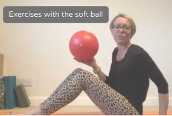 Title slide with Pilates soft ball